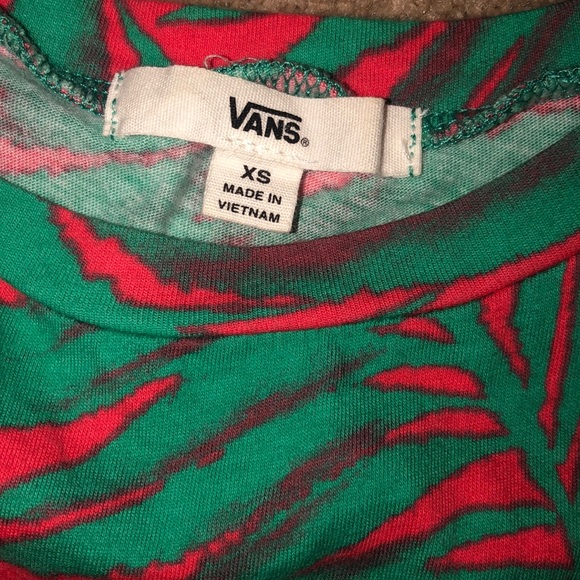 Vans Green & Red Leaf Patterned Dress - Picture 6 of 8